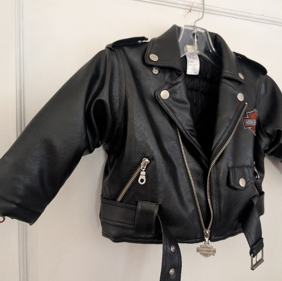 Harley-Davidson Vintage Toddler Faux Leather Jacket Born To Ride 24 Months - Picture 3 of 10